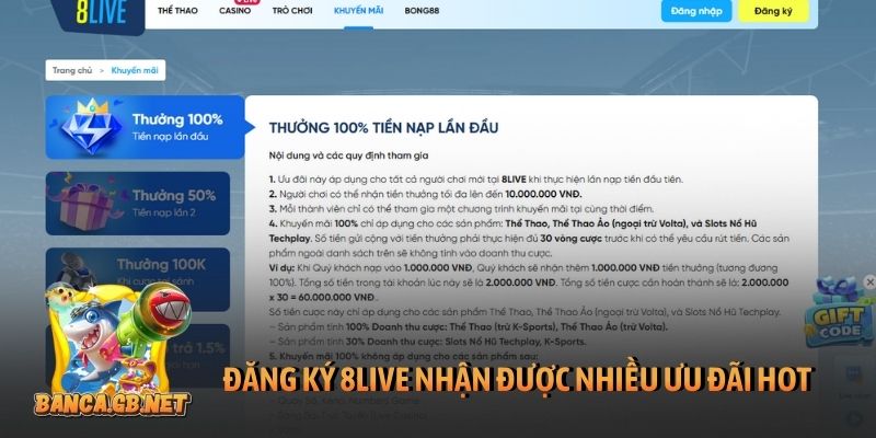 Đăng ký 8Live dễ dàng với hướng dẫn cực chuẩn 1 Đăng ký 8Live nhận được nhiều ưu đãi HOT