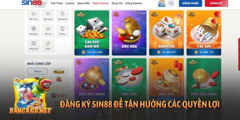 Đăng ký Sin88 - Cẩm nang cho người mới bắt đầu tham gia 1 Đăng ký Sin88 để tận hưởng các quyền lợi