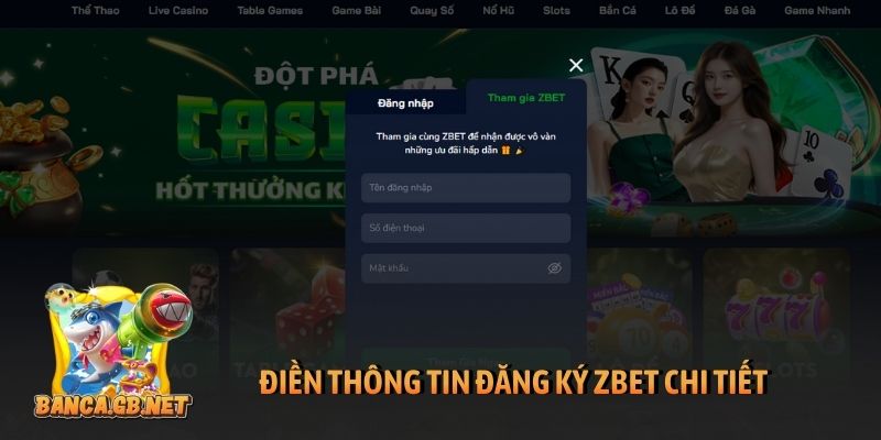 Đăng ký Zbet chỉ trong 5 phút: Nhanh chóng và dễ dàng 2 Điền thông tin đăng ký Zbet chi tiết