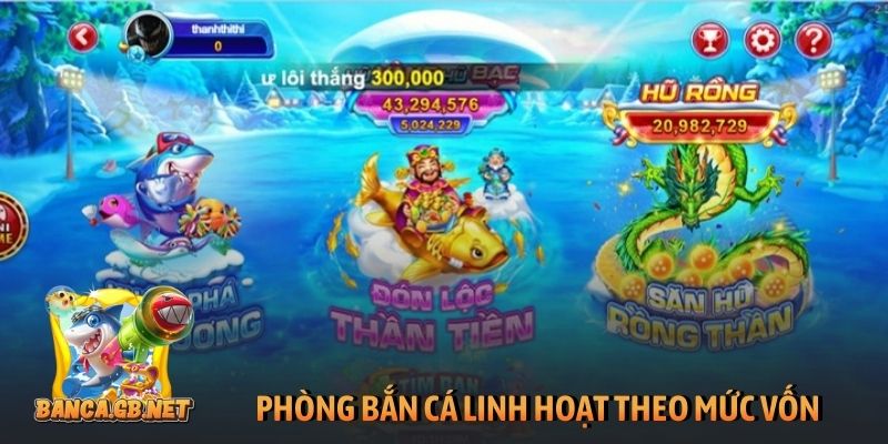 8Live - Review cổng game bắn cá đổi thưởng, chơi là thắng 2 Phòng bắn cá linh hoạt theo mức vốn cho người chơi