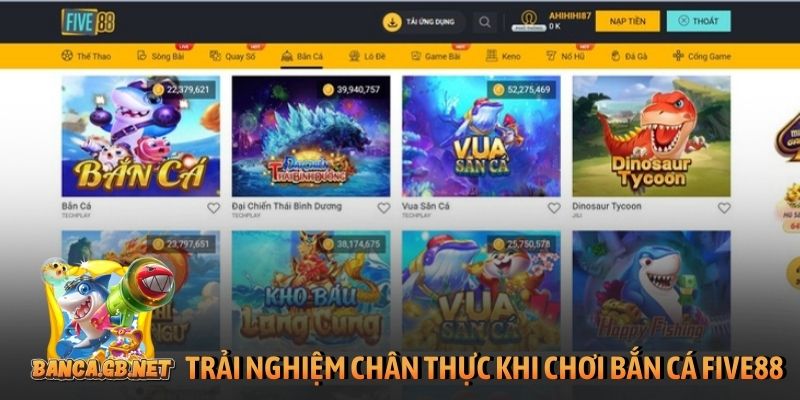 Five88 có gì nổi bật trong thế giới game bắn cá đổi thưởng? 1 Trải nghiệm chân thực khi chơi bắn cá tại Five88